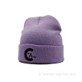 Chapeau de bonnet en tricot en acrylique avec logo